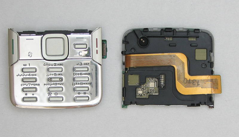Подложка клавиатуры Nokia N82 модуль со шлейф. и клав. silver
