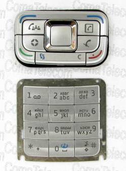 Клавиатура Nokia E65 silver + русс.