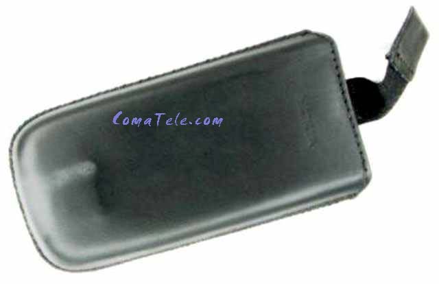 Чехол карман для Nokia 6120 black кожа натур. с тесьмой