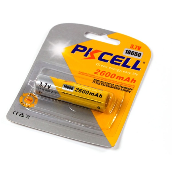 Аккумулятор PKCELL Li-Ion ICR18650 3.7V 1.5C 2600mAh 3.9A 63596