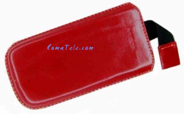 Чехол карман для Nokia 2630 red кожа натур. с тесьмой
