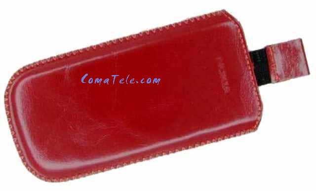 Чехол карман для Nokia 5310 red кожа натур. с тесьмой